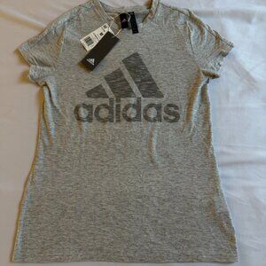 Adidas Women's Winners SS Crew Tee Medium FL4190 Gray Lightweight NEW WITH TAGS